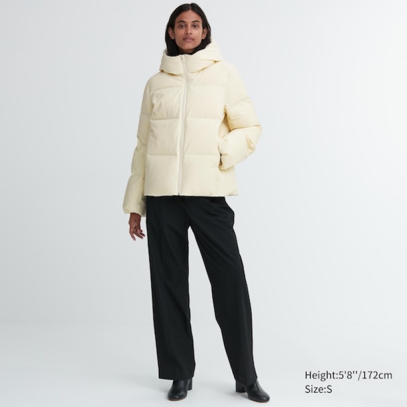 Uniqlo Seamless Down Parka Dame Hvide | 3601-VJQBK