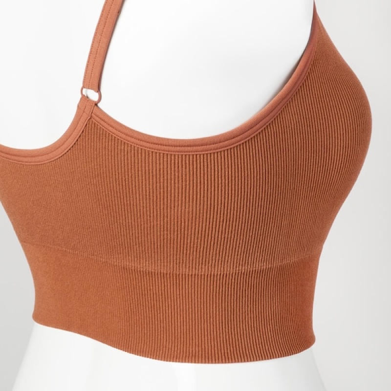 Uniqlo Seamless Half Camisole BH Dame Brune | 9872-XGASZ