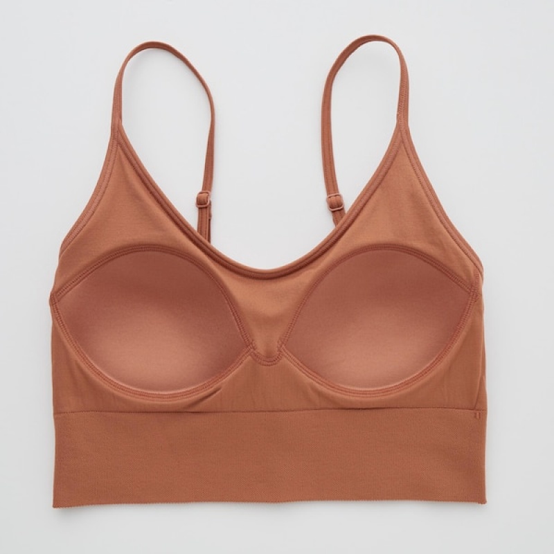 Uniqlo Seamless Half Camisole BH Dame Brune | 9872-XGASZ