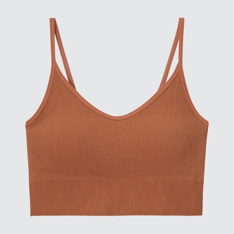 Uniqlo Seamless Half Camisole BH Dame Brune | 9872-XGASZ