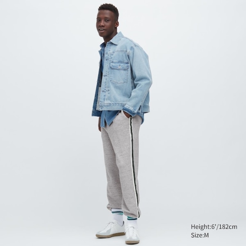 Uniqlo Side-Stripe Joggingbukser Herre Grå | 0213-VULFI