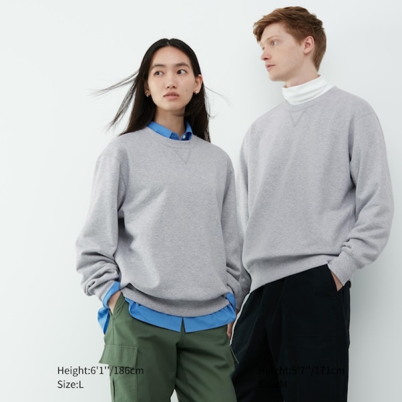 Uniqlo Side-Stripe Sweatshirts Herre Grå | 4258-BKION