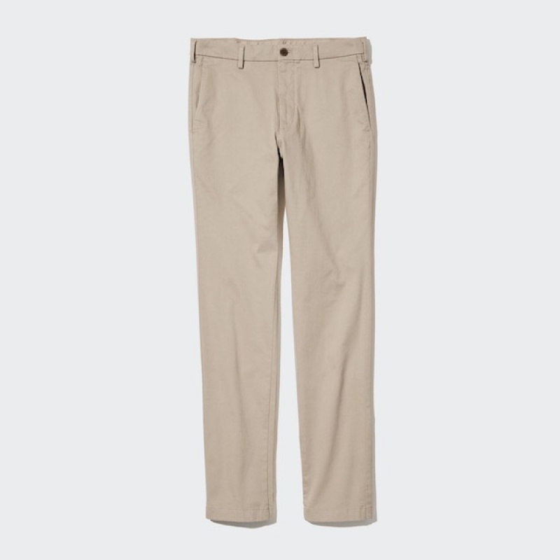 Uniqlo Slim-Fit Chino Bukser Herre Beige | 0327-EKGJR