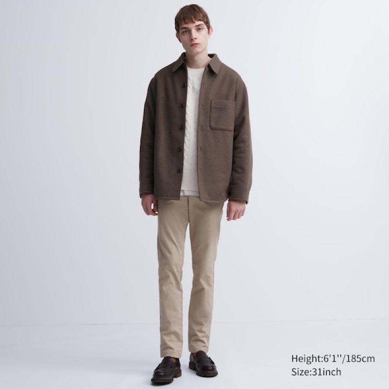 Uniqlo Slim-Fit Chino Bukser Herre Beige | 0327-EKGJR