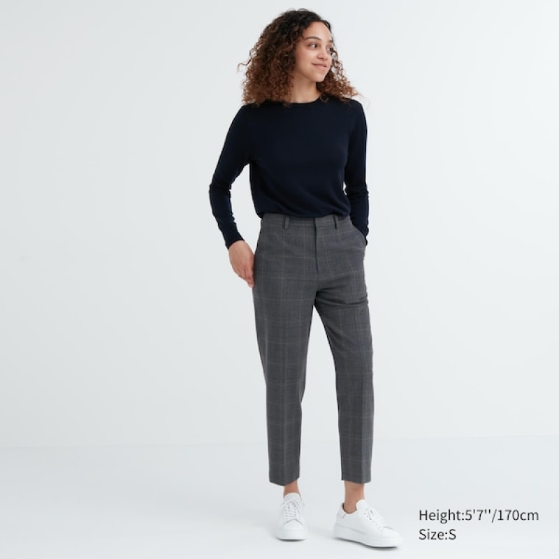 Uniqlo Smart Ankle Bukser Dame Mørkegrå | 9358-KYTUM