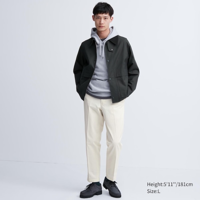 Uniqlo Smart Ankle Bukser Herre Hvide | 4069-HAFNV