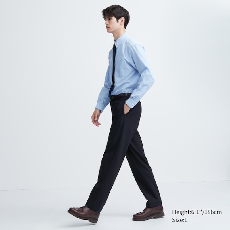 Uniqlo Smart Ankle Bukser Herre Mørkeblå | 6825-WMCQL