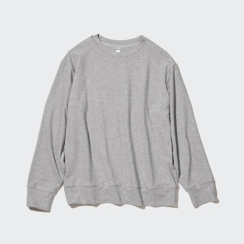 Uniqlo Soft Strikket Fleece Crew Neck Long-Sleeve T Shirts Dame Hvide | 4619-GJTZN