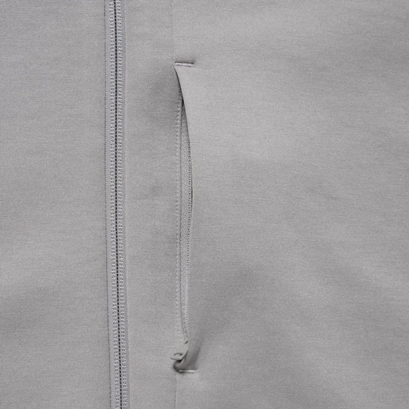 Uniqlo Stretch Dry Sweat Long-Sleeve Full-Zip Hættetrøje Herre Grå | 0758-TGUYE