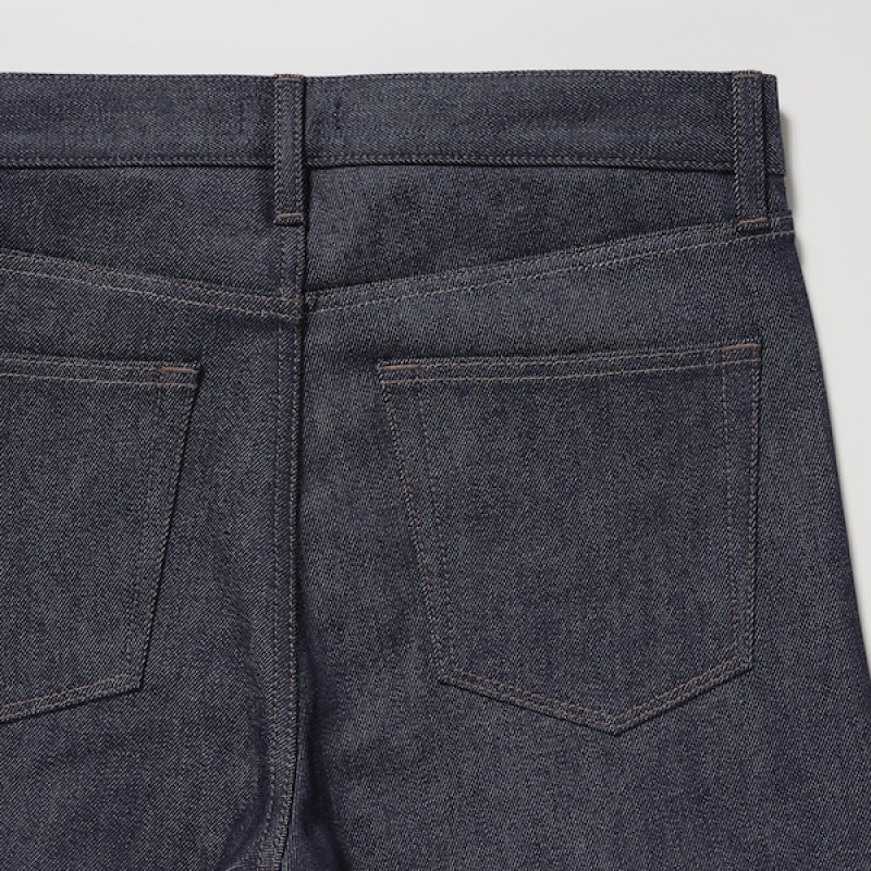 Uniqlo Stretch Selvedge Slim-Fit Jeans Herre Mørkeblå | 7841-BGFXZ