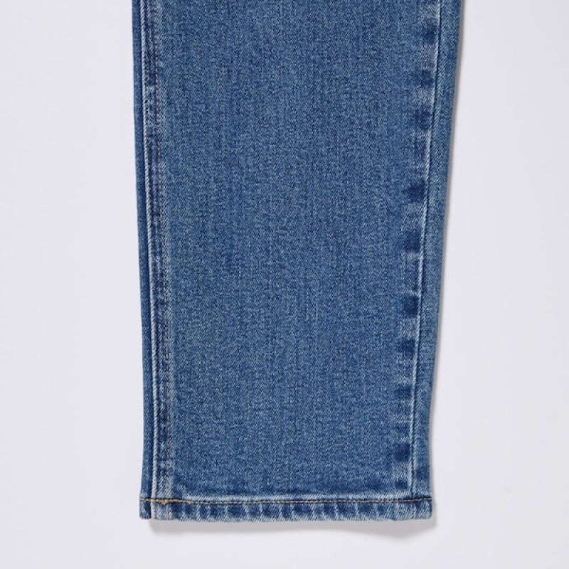 Uniqlo Stretch Slim Lige Jeans Dame Blå | 1268-YOPWN