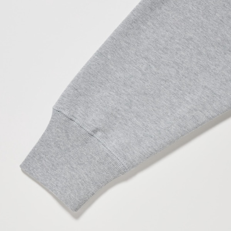 Uniqlo Sweat Full-Zip Long-Sleeve Hættetrøje Dame Grå | 2431-AISZU