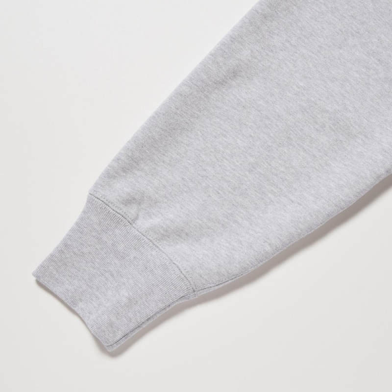 Uniqlo Sweat Long-Sleeve Full-Zip Hættetrøje Herre Grå | 9710-UFTNS