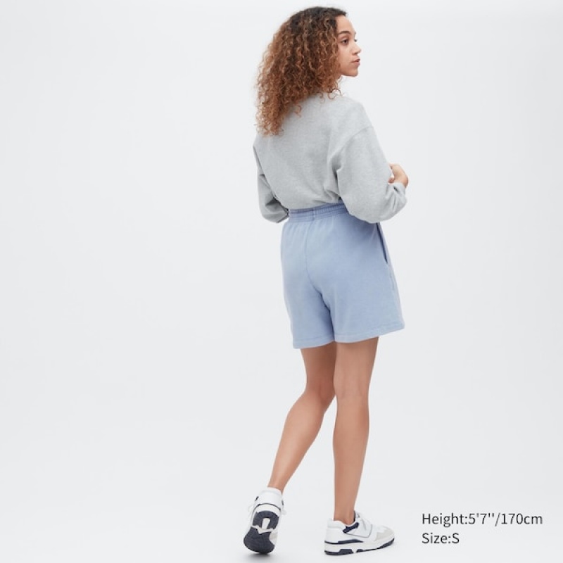 Uniqlo Sweat Shorts Dame Blå | 5896-TEUZX