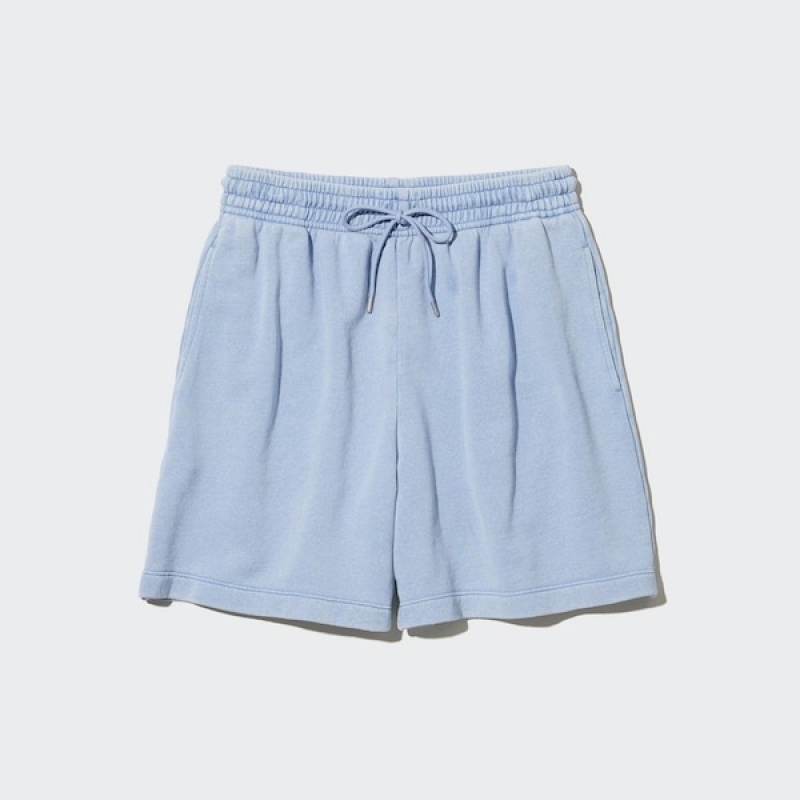 Uniqlo Sweat Shorts Dame Blå | 5896-TEUZX