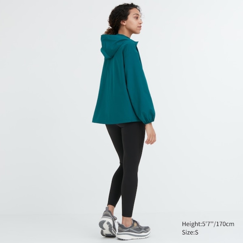 Uniqlo UV Protection Pocketable Parka Dame Grøn | 2409-OYLZM