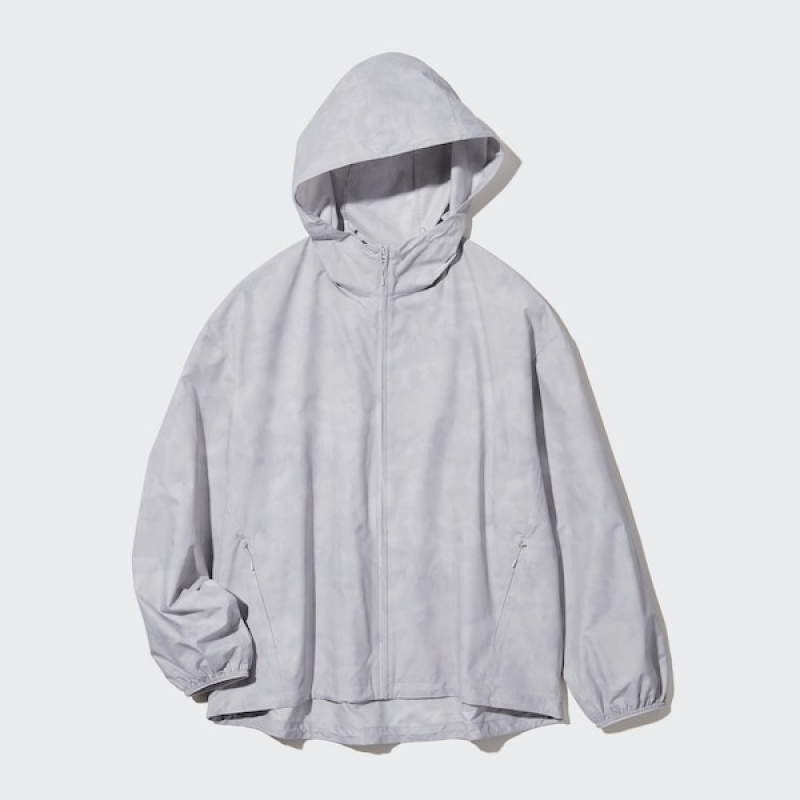 Uniqlo UV Protection Printed Pocketable Parka Dame Grå | 5480-WFYEG