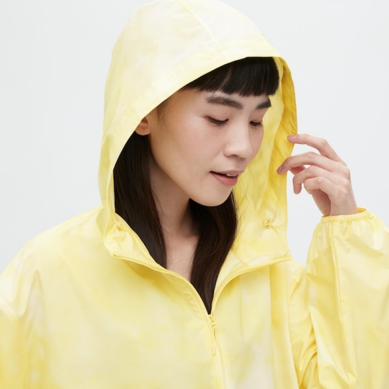 Uniqlo UV Protection Printed Pocketable Parka Dame Gul | 5406-FJIUA