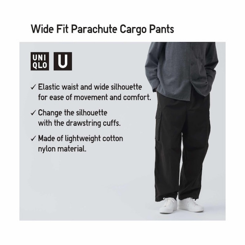 Uniqlo U Brede-Fit Parachute Cargo Bukser Herre Khaki | 2714-EVBOR