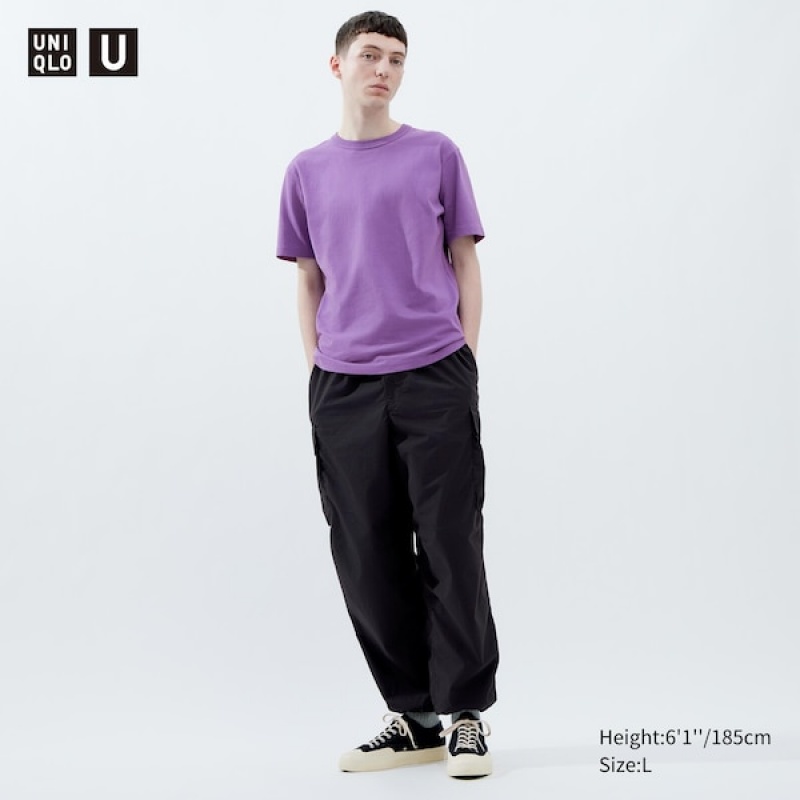 Uniqlo U Brede-Fit Parachute Cargo Bukser Herre Sort | 1382-CHEVR