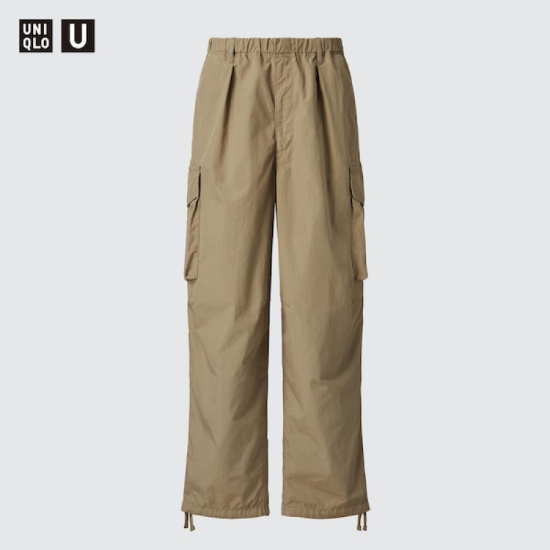 Uniqlo U Brede-Fit Parachute Cargo Bukser Dame Olivengrøn | 6743-VIWNQ