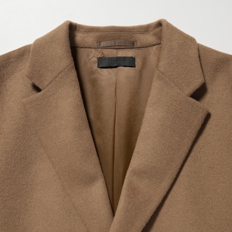 Uniqlo Uld Cashmere Chesterfield Frakker Herre Brune | JXNUKP-347