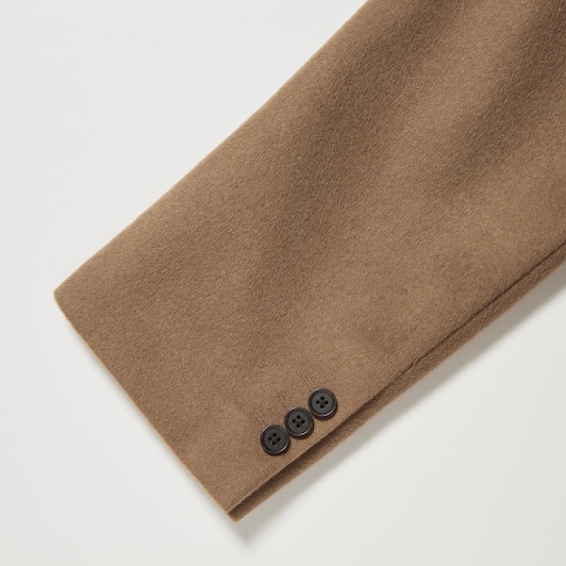 Uniqlo Uld Cashmere Chesterfield Frakker Herre Brune | JXNUKP-347