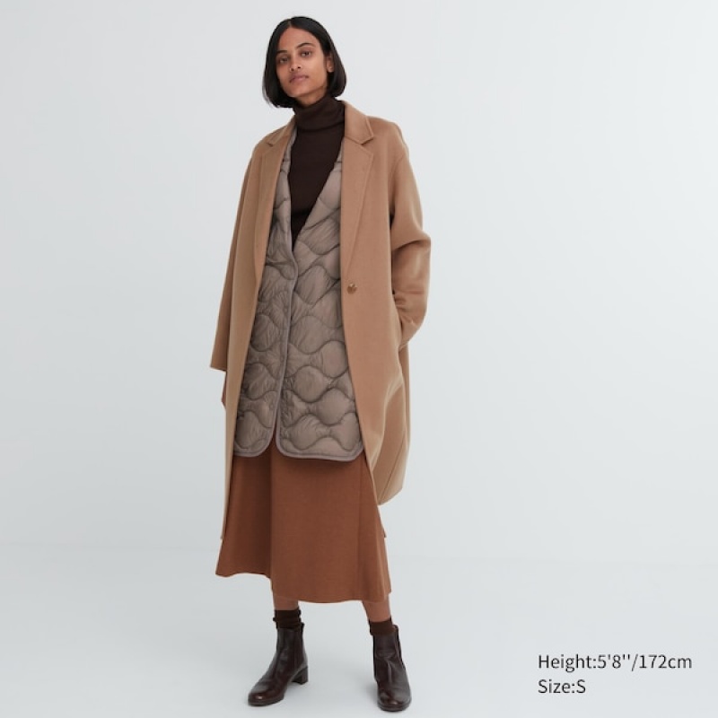 Uniqlo Ultra Light Down Long Vest Dame Brune | 0892-YIXFL