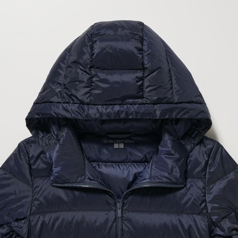 Uniqlo Ultra Light Down Parka Dame Mørkeblå | 9856-EFWUZ