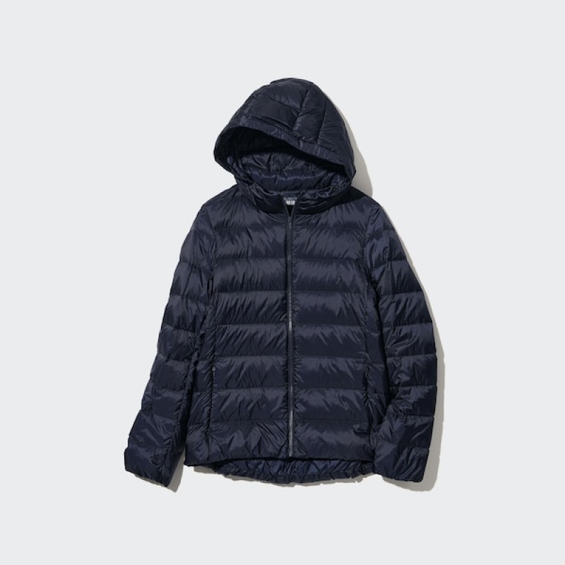 Uniqlo Ultra Light Down Parka Dame Mørkeblå | 9856-EFWUZ