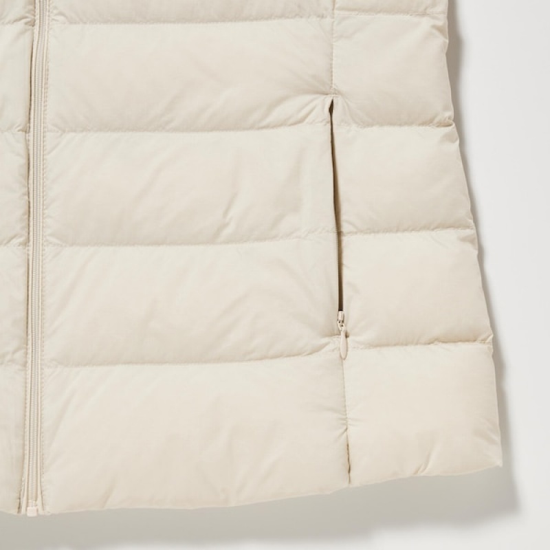 Uniqlo Ultra Light Down Vest Dame Hvide | 7092-UGPVQ