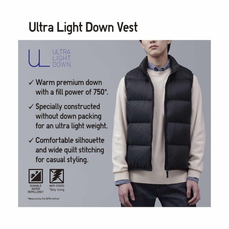 Uniqlo Ultra Light Down Vest Herre Mørkeblå | VESJNF-671