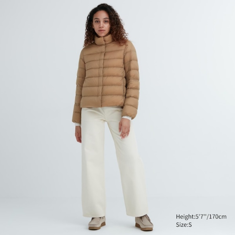 Uniqlo Ultra Light Down jackets Dame Beige | 0196-DTMJA