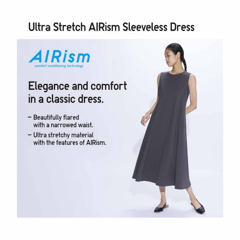 Uniqlo Ultra Stretch AIRism Uden Ærmer Kjole Dame Gul | 3704-JXHZT