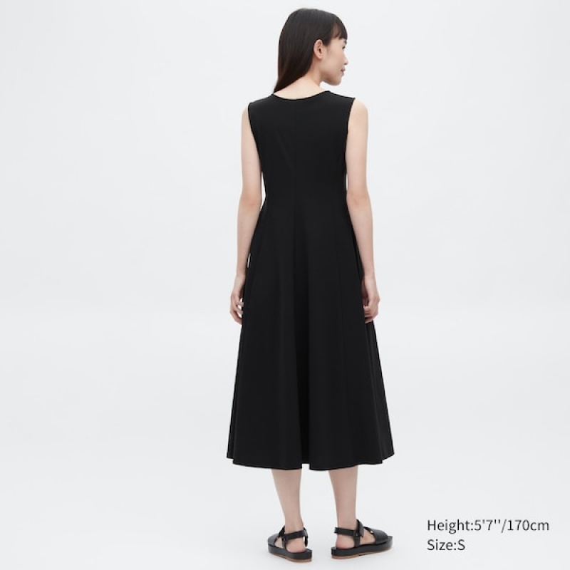 Uniqlo Ultra Stretch AIRism Uden Ærmer Kjole Dame Sort | 6402-CZLMK