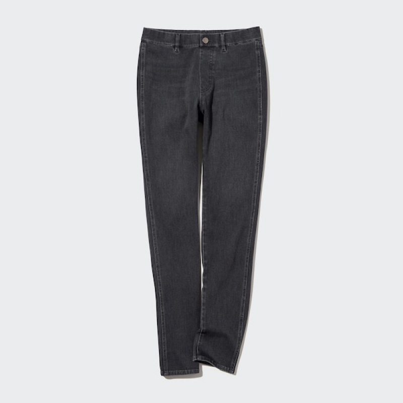 Uniqlo Ultra Stretch Denim Leggings Bukser Dame Mørkegrå | 2348-BTNFQ