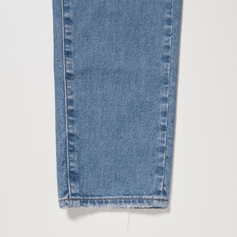 Uniqlo Ultra Stretch Distressed Jeans Herre Blå | 0468-JTVEG