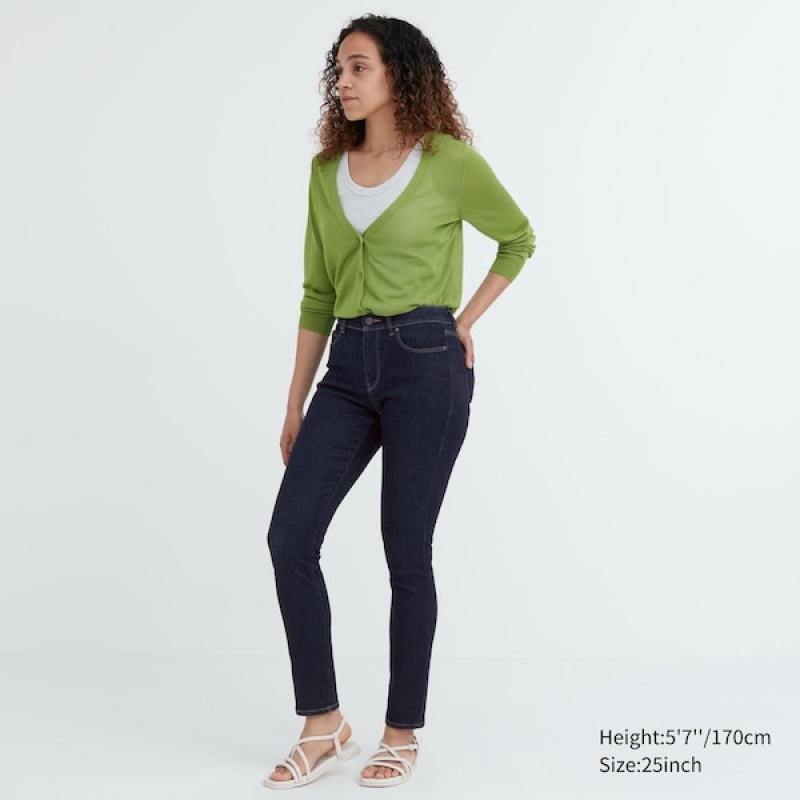 Uniqlo Ultra Stretch Jeans Dame Mørkeblå | 7306-XBJWM