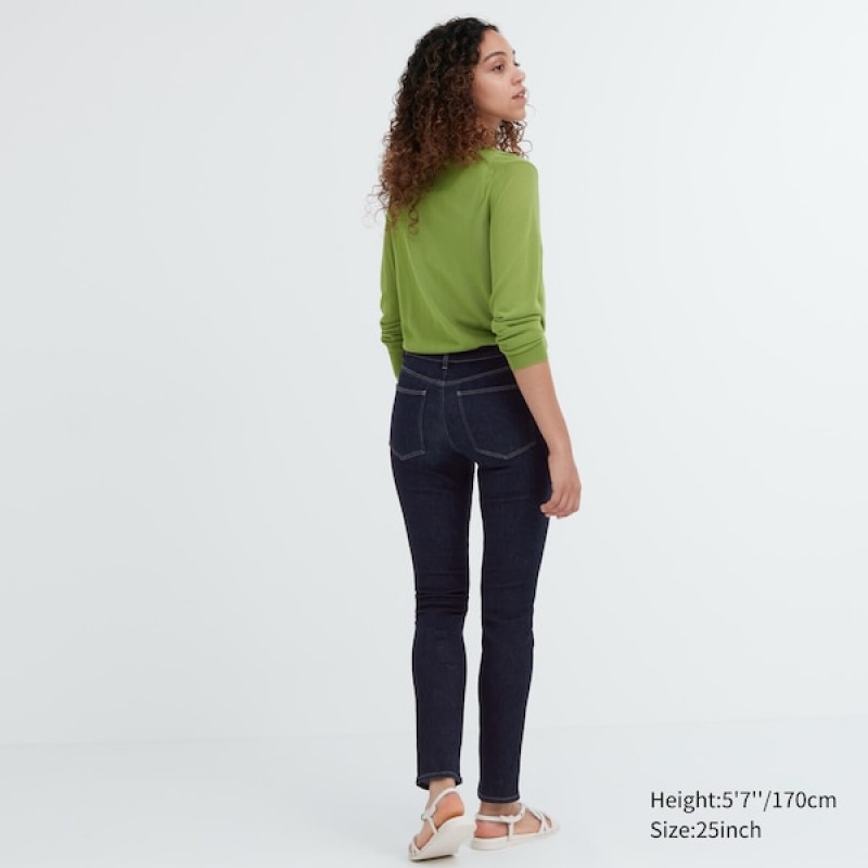 Uniqlo Ultra Stretch Jeans Dame Mørkeblå | 7306-XBJWM