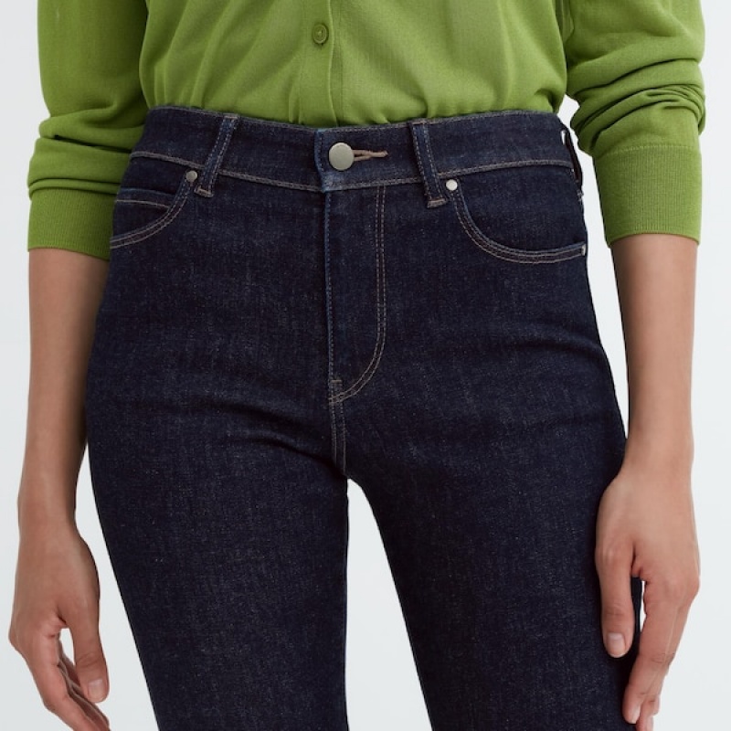 Uniqlo Ultra Stretch Jeans Dame Mørkeblå | 7306-XBJWM