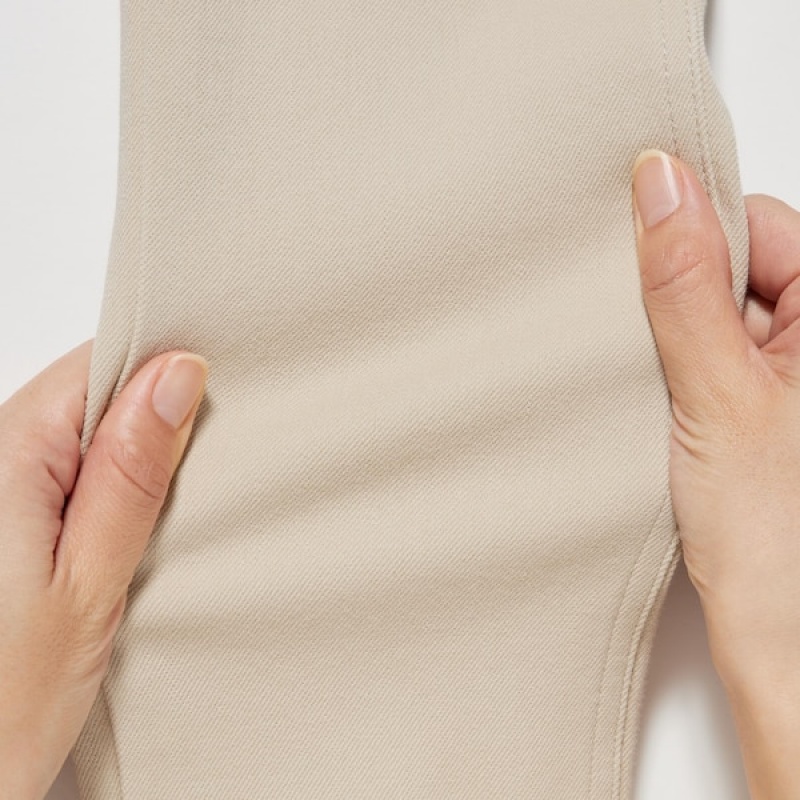 Uniqlo Ultra Stretch Leggings Bukser Dame Beige | 1826-MXUOQ