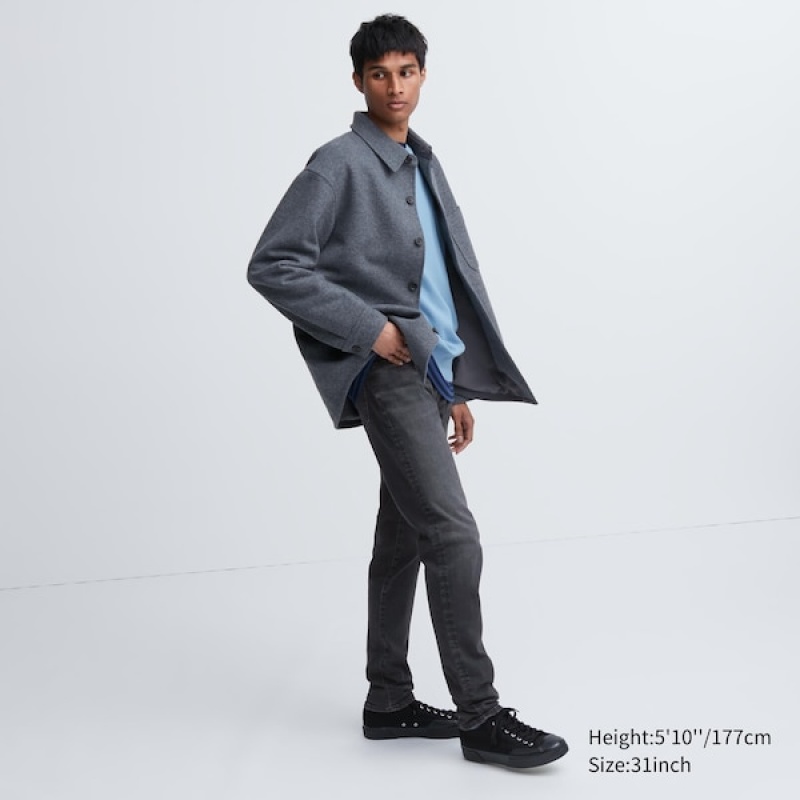 Uniqlo Ultra Stretch Mager-Fit Jeans Herre Grå | 8095-PDHZN