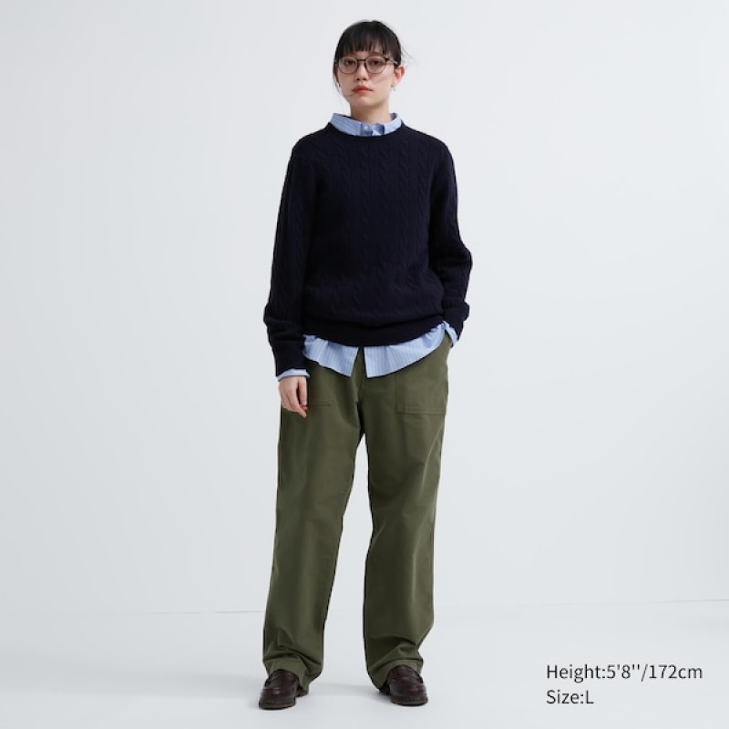 Uniqlo Utility Arbejds Bukser Herre Hvide | 0572-HQYKJ