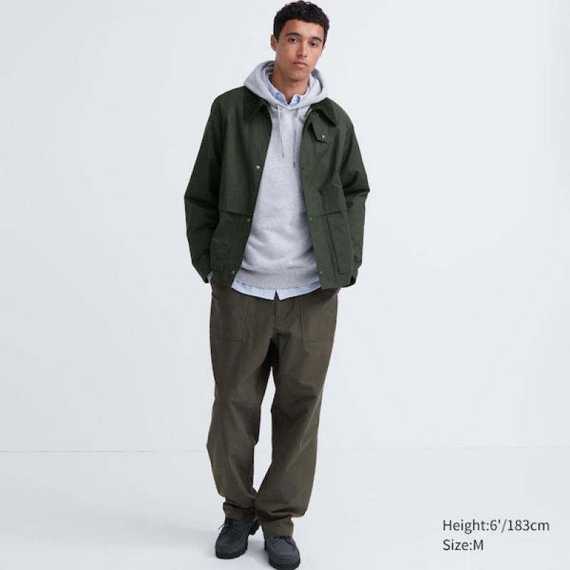 Uniqlo Utility Kort Blouson jackets Herre Grøn | ZUTQVK-396