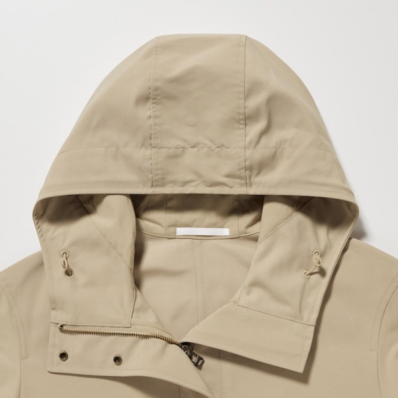 Uniqlo Utility Parka Dame Beige | 2607-WOUHT