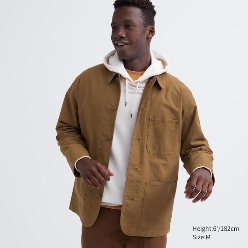 Uniqlo Utility jackets Herre Brune | BLXCNO-532