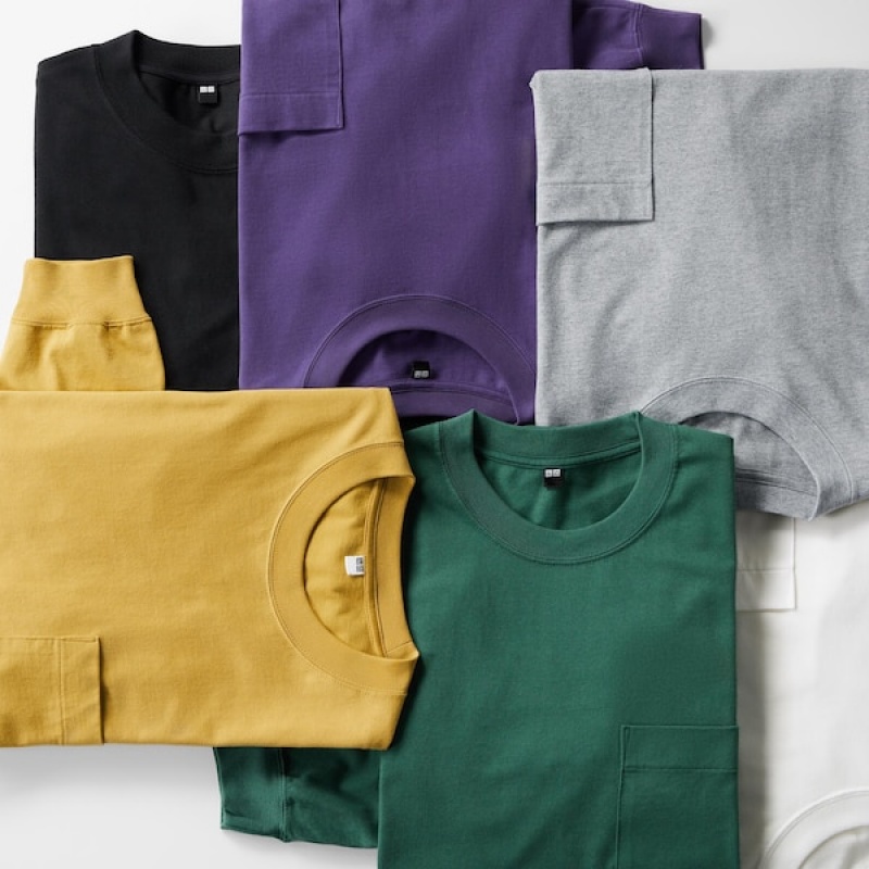 Uniqlo Washed Bomulds Crew Neck Long-Sleeve T Shirts Herre Grå | 3089-ILNOH