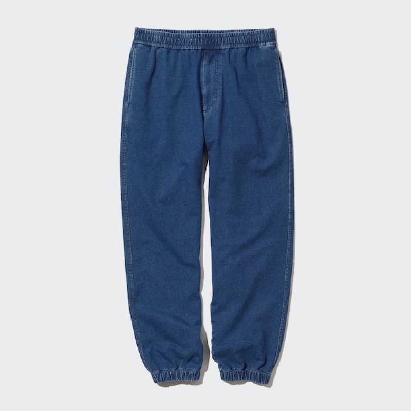 Uniqlo Washed Jersey Denim Joggers Herre Blå | 5214-TMCOX