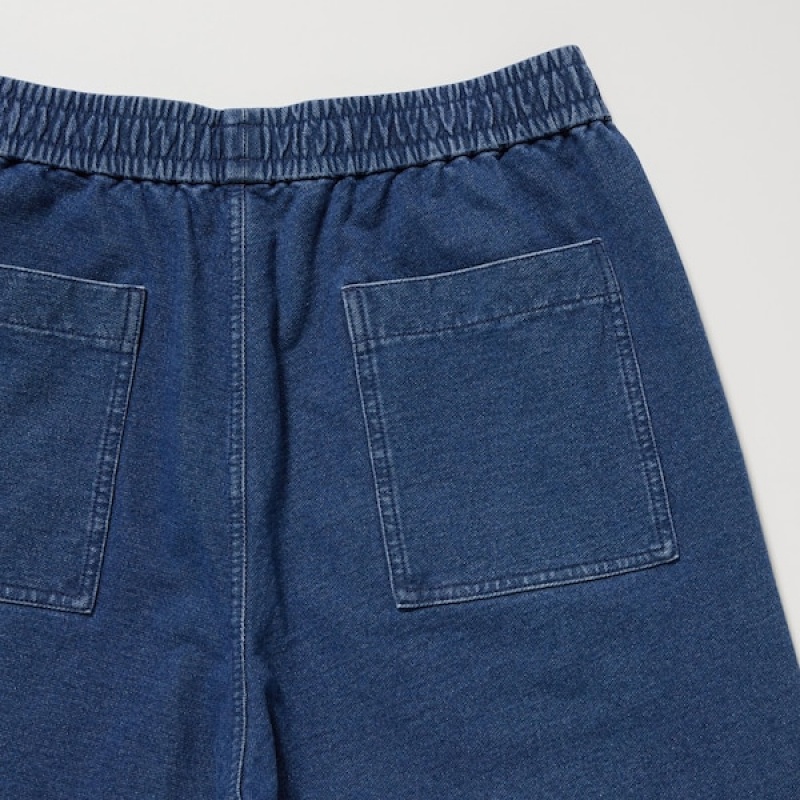 Uniqlo Washed Jersey Denim Joggers Herre Blå | 5214-TMCOX