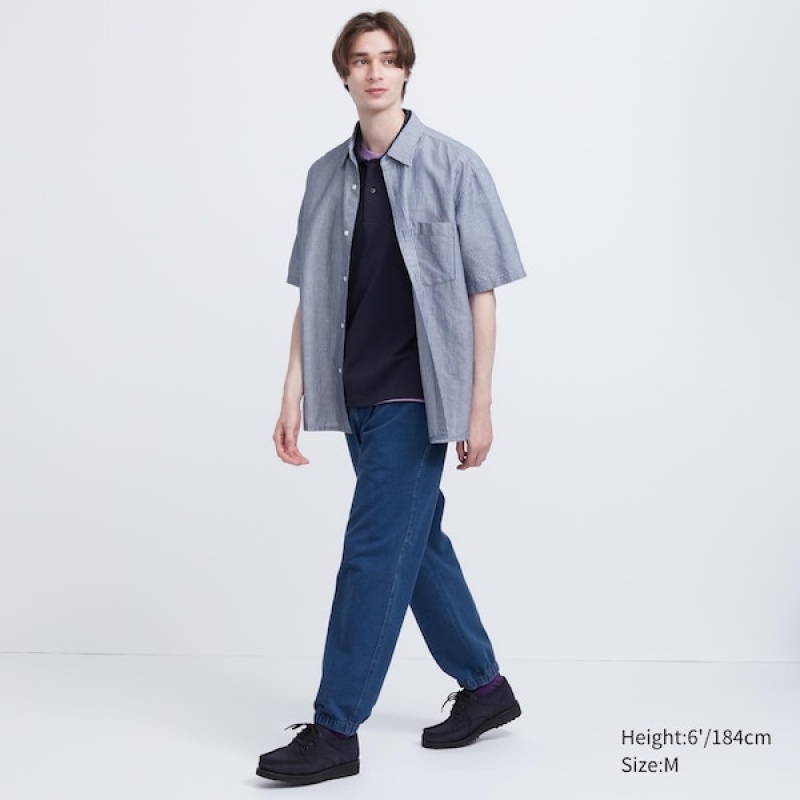 Uniqlo Washed Jersey Denim Joggers Herre Blå | 5214-TMCOX